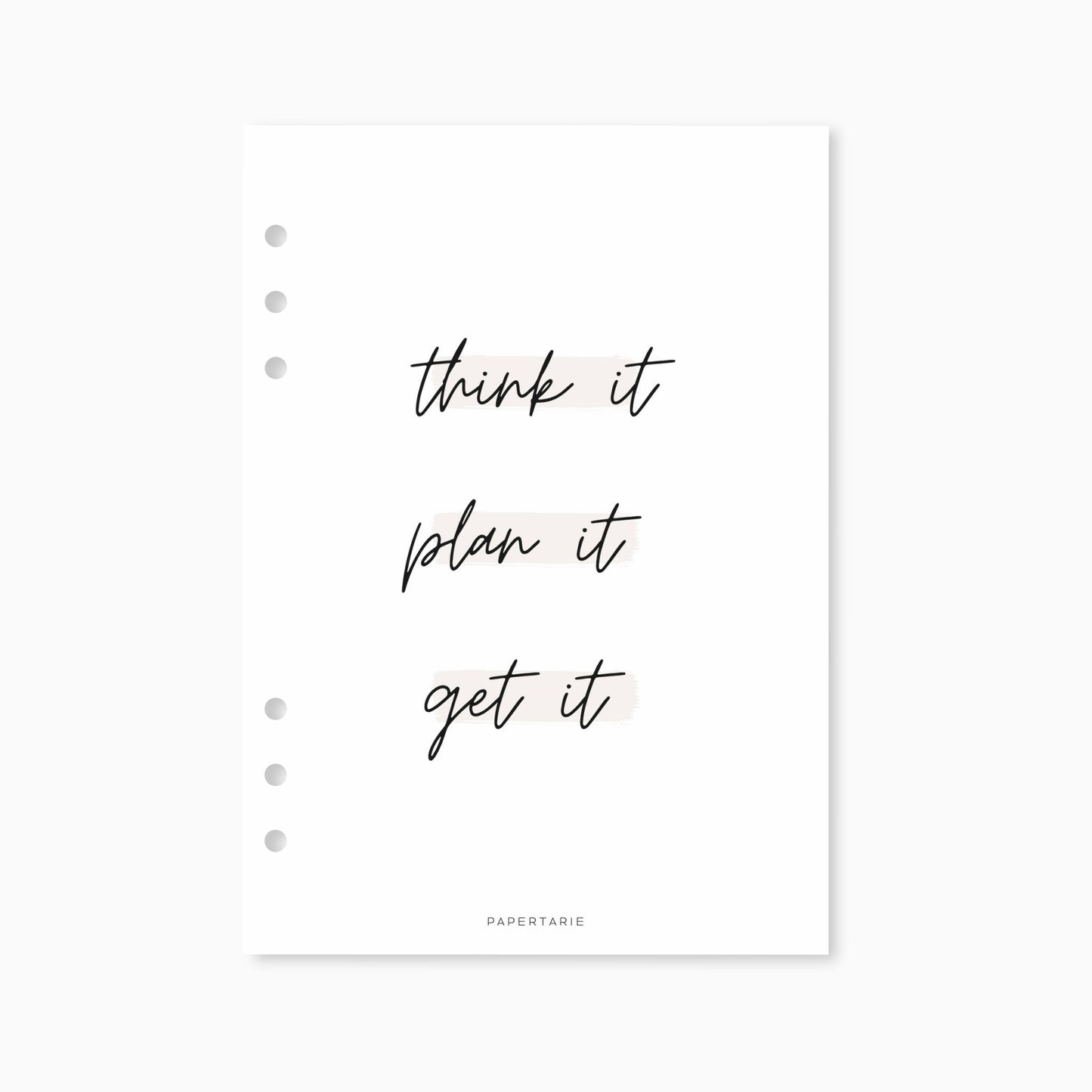 Planner Dashboard | Think it, Plan it, Get it | A5, A6, Personal, Pocket | Premium